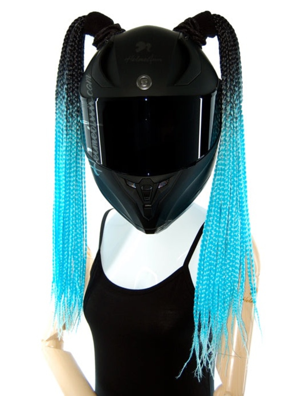 Interchangeable Helmet Clip-On Ponytails